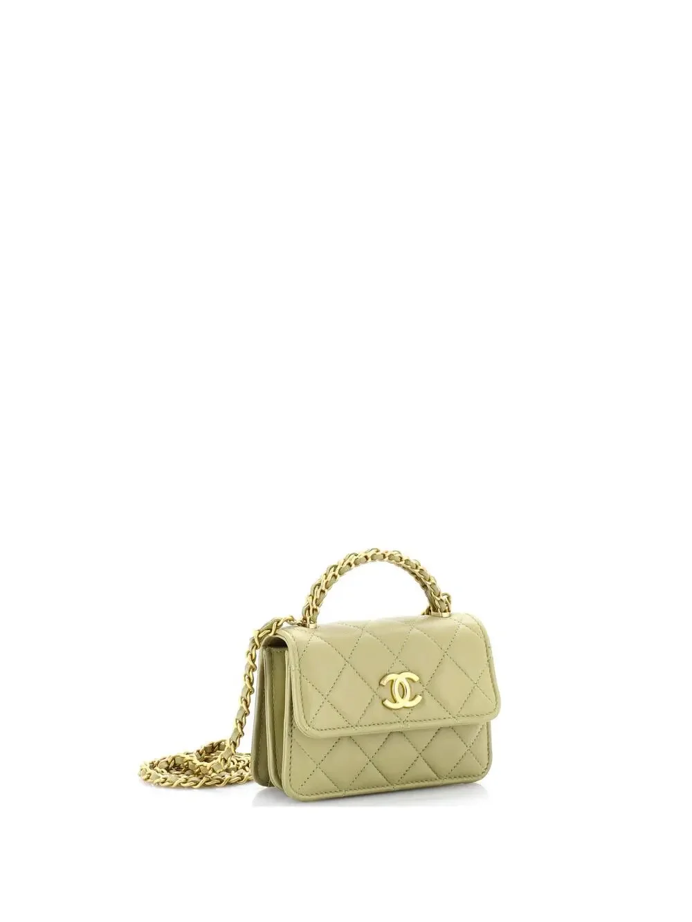 Chanel Woven Top Handle Cc Flap Clutch #241222C41B